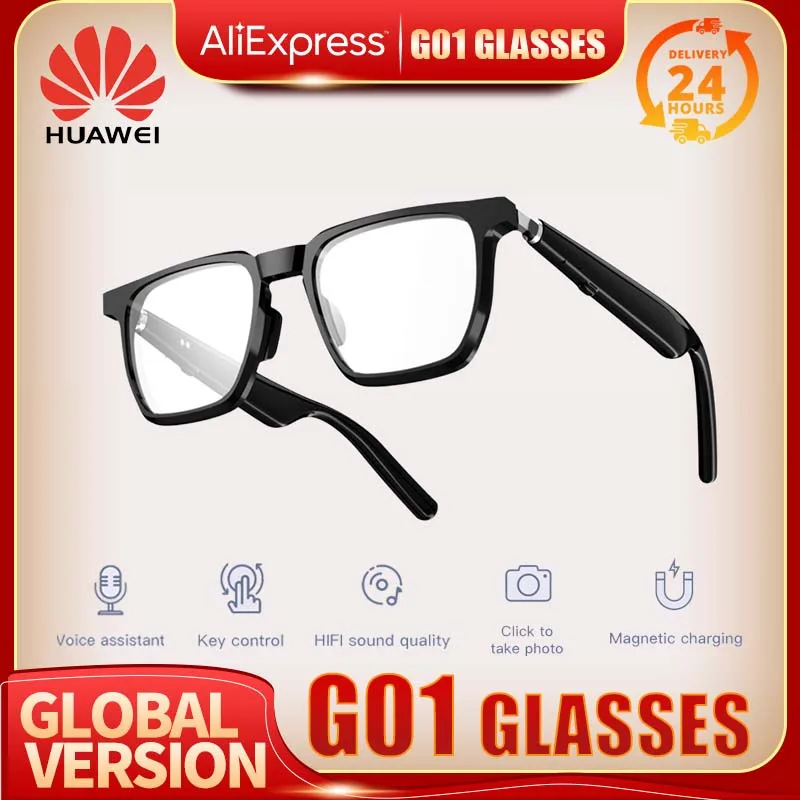 

Huawei G01 Smart Glasses Wireless Bluetooth Call Music Control Sport AI Voice Assistant Outdoor Driving Anti-Blue Light Glasses