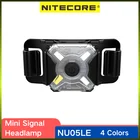 Светодиодный фонарь NITECORE NU05LE, мини-фонарь, 4 цвета, мигающий, перезаряжаемый, встроенный аккумулятор, фонарик для кемпинга