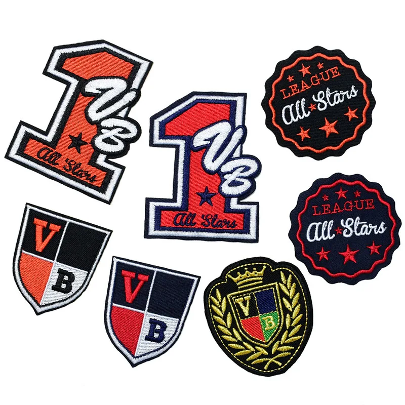 

Number 1 All Star Computer Embroidery Patch VB Shield League Ironing Cloth Stickers DIY Clothes Basketball Jersey Patches Badges
