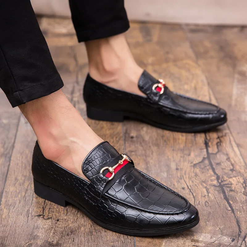 British style personality horse title buckle bean shoes autumn new foot shoes loafers casual men's shoes large size images - 6
