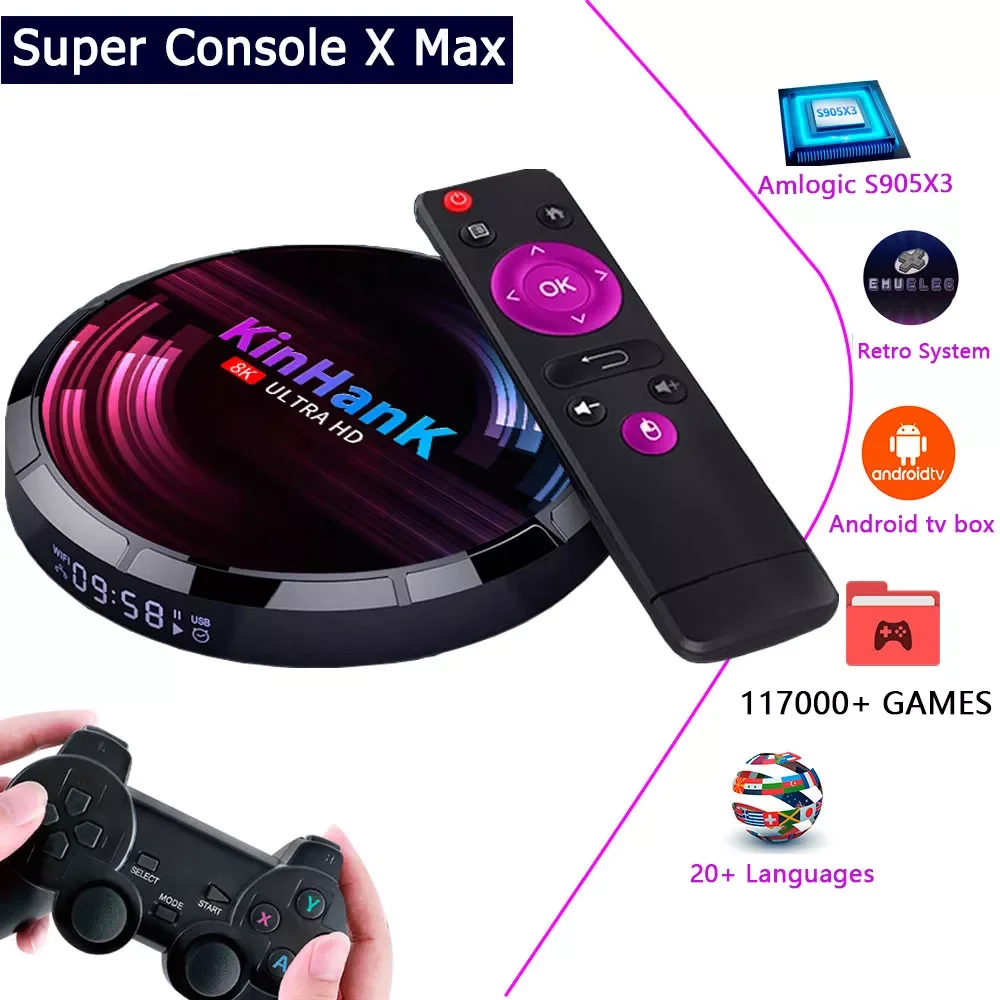 

NEW Retro Super Console X MAX is Three-in-one TV, Game, and Movie , For PSP/PS1, with 117,000 Games and 70+ Emulators