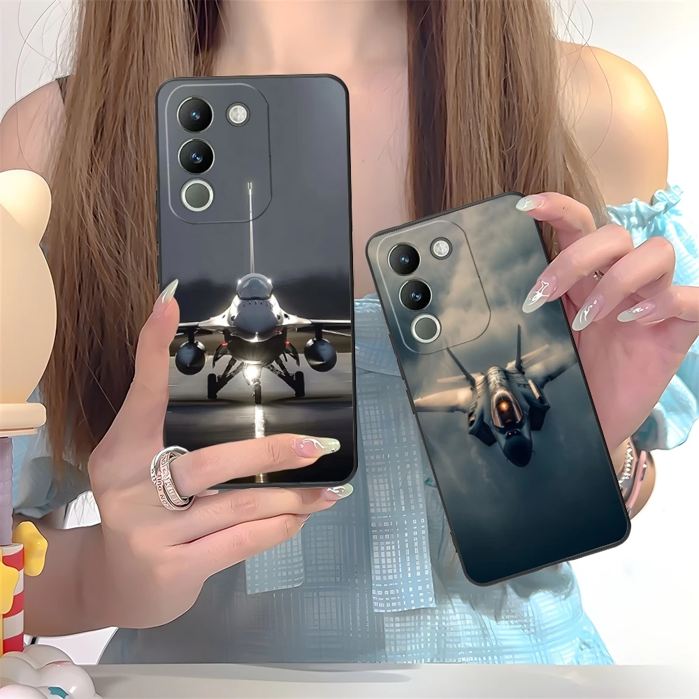 AirForce Plane Mobile Cell Phone Case for VIVO Y95 Y93 Y31 Y20 V19 V17 V15 Pro X60 NEX Black Soft Cover Shell