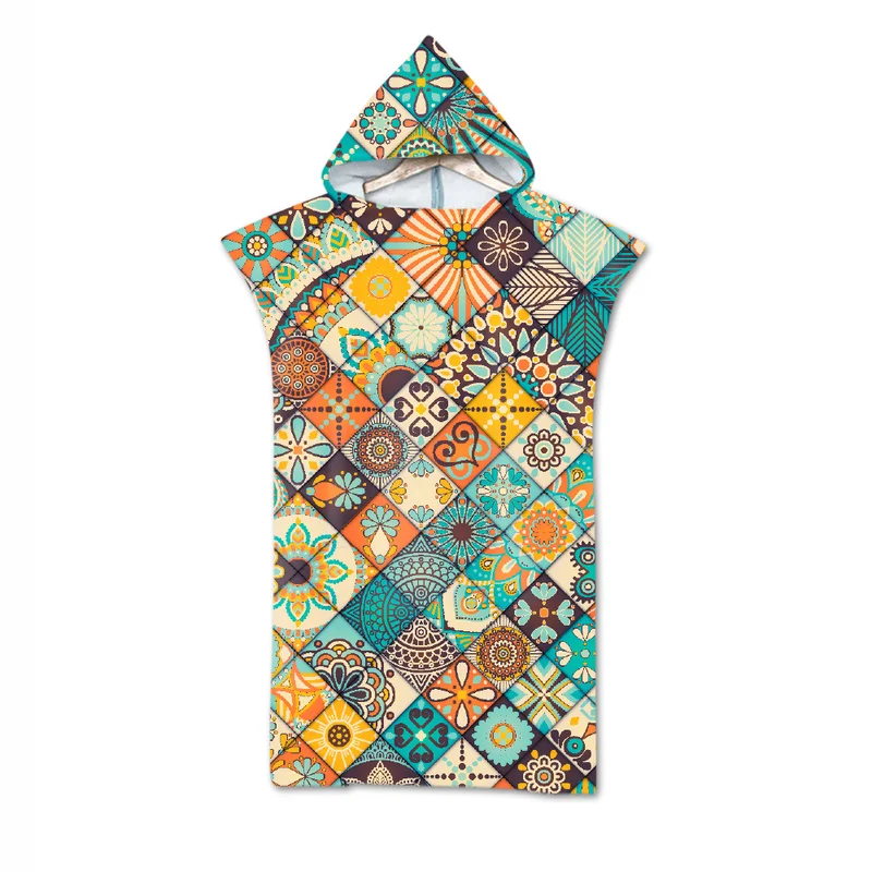 

Geometric graffiti totem Adult Bath Towels Changing Bathrobe Cloaks Hooded Swimming Pool Gym Fitness Bath Towels Beach Towel
