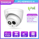 Камера видеонаблюдения Dahua 6MP со встроенным микрофоном, фото-и видеокамера с дальностью 50 м, IP-веб-камера H.265 WDR IP67 для наружного видеонаблюдения, с защитой и мониторингом