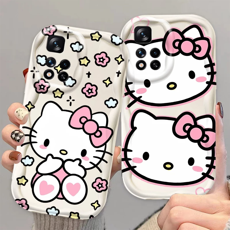 Чехол для телефона с рисунком Hello Kitty Xiaomi Redmi Note 13 12 12S 11S 11 10 9 8 10A 9C 9T Pro Plus