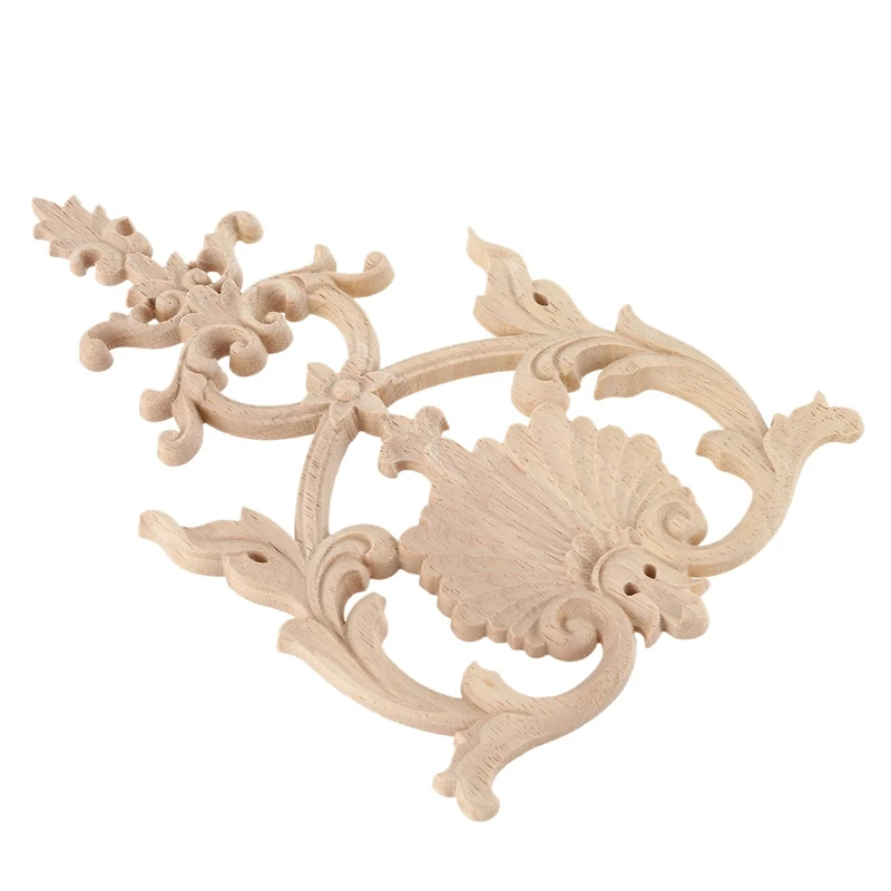 

3X Rubber Wood Carved Applique Vintage Furniture Craft Decor H