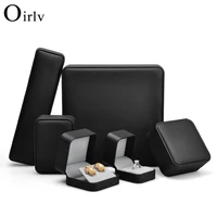 oirlv series pu leather black jewelry ring earrings pendant jewelry box exclusive design wedding site ring gift box
