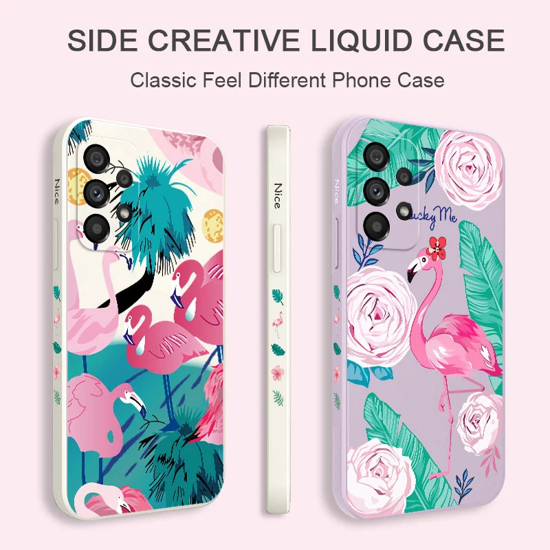 

Flower Flamingo Case For Samsung A73 A53 A33 A23 A13 A03 A03S A72 A52 A52S A32 A02S A02 A12 A71 A51 A31 A22 A21S 4G 5G Cover