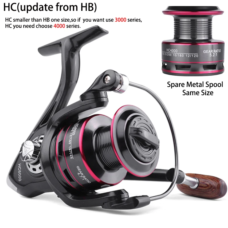 

2022 New Spinning Reel 12KG Max Sea Tackle Metal Spool Spinning Wheel for Saltwater Carp Pesca Durable Fishing Reel(Give Gifts)