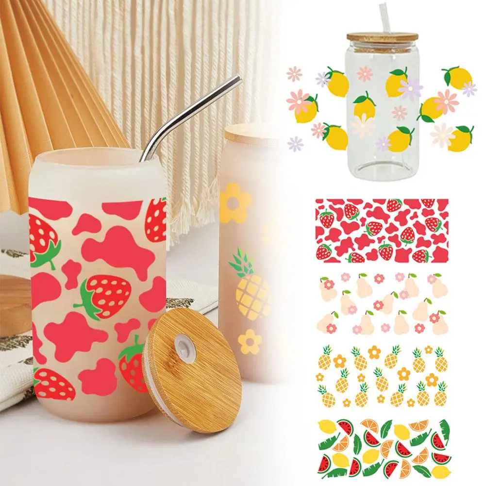 

Butterfly UV Sticker For Glass Can Cups Pink Fashion Women DIY UV Dtf Transfer Print Waterproof Sticker For 16Oz Glass Cup M1M4