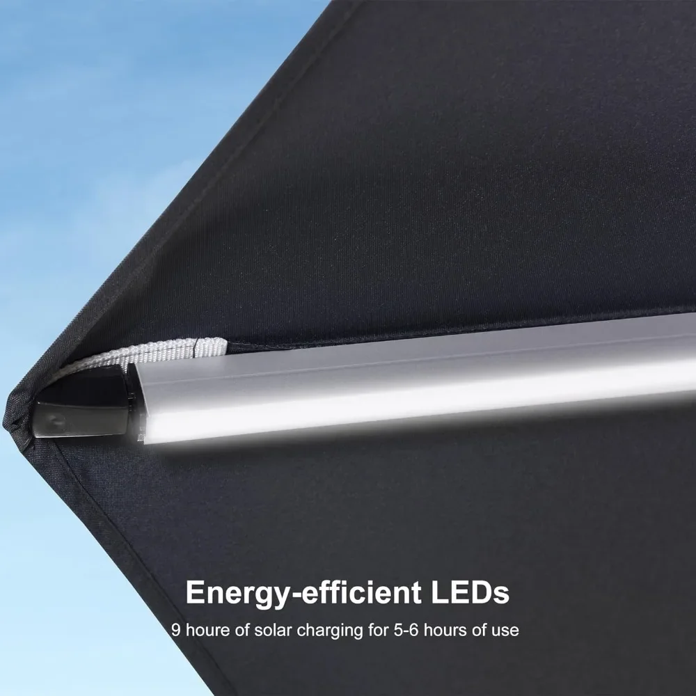 Зонт для внутреннего дворика с питанием от солнечной энергии Круглый большой