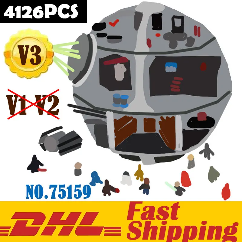 

Death Star 3rd Generation 75159 MOC Bricks Stars Plan Building Blocks Wars Toys Brick for Children 4126pcs Gifts Brithday