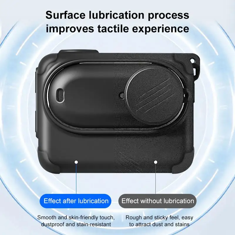 Силиконовый чехол PULUZ для зарядного бокса Insta360 GO 3S с крышкой для объектива и ремешком (черный) (art.: 3920da5178232) - 3920da5178232