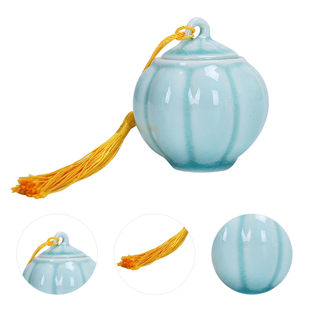 

Tea Canister Jar Ceramic Pumpkin Container Can Mini Tin Seasoning Loose Flour Coffee Bean Dispenser Pot Storage Shape Grain