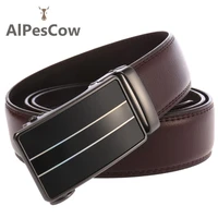 genuine leather belt for men 100 alps cowhide ratchet belt mens jeans luxury brand waistband male business automatic buckle