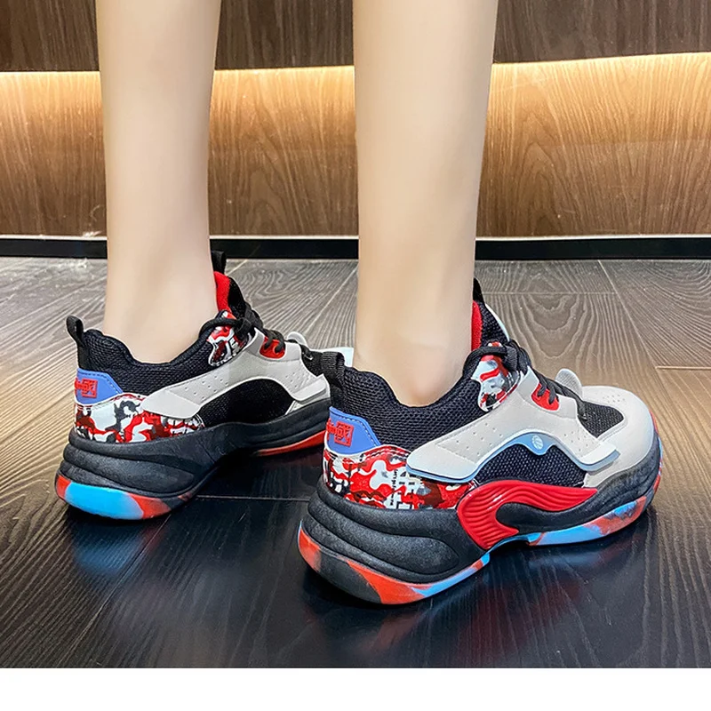 2022 New Brand Women Platform Shoes Fashion Sneakers Lace-up Breathable Lady Shoes Women Casual Designer Shoes Zapatos De Mujer