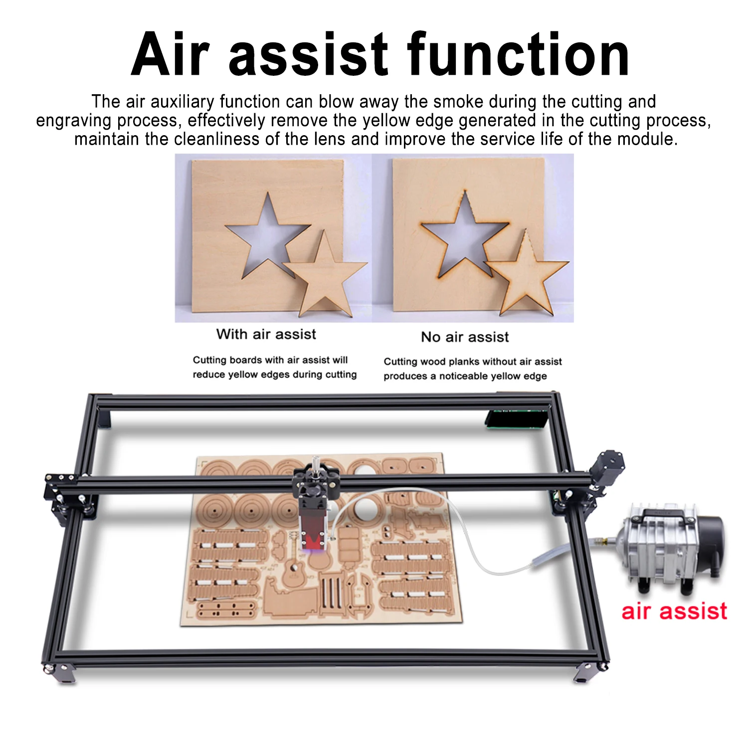 ZBAITU Laser Engraver Machine, CNC Wifi Lightburn GRBL Laser Wood Acrylic Plywood Cutter with Air Assisted from Poland/RU enlarge