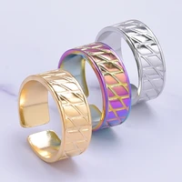 5pcslot vintage rhombus fashion women ring stainless steel charms anti stress men rings adjustable jewelry souvenirparty gift