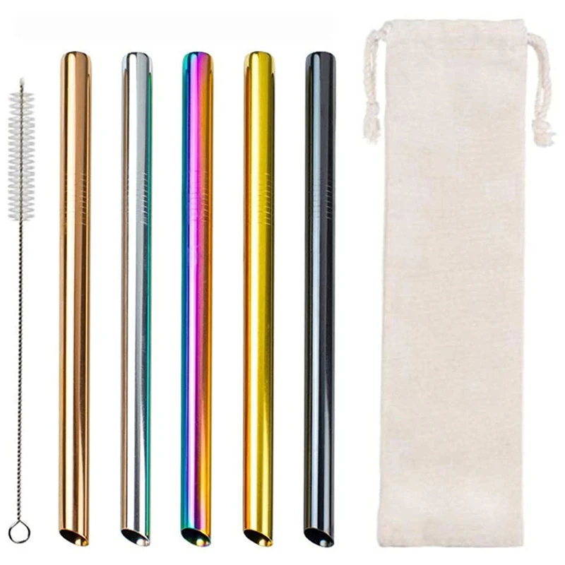 

Reusable Drinking Straws-Wide Boba Straws Straws Smoothie Bubble Tea Milkshakes Straws With Cleaning Brush,Carry Bag