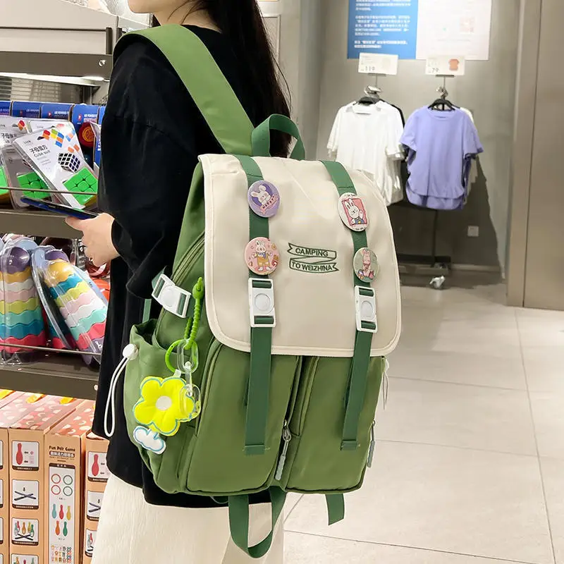 

Qyahlybz dropshipping cute school bag for girls female large capacity backpacks for students kawaii backpack women shoulder bags