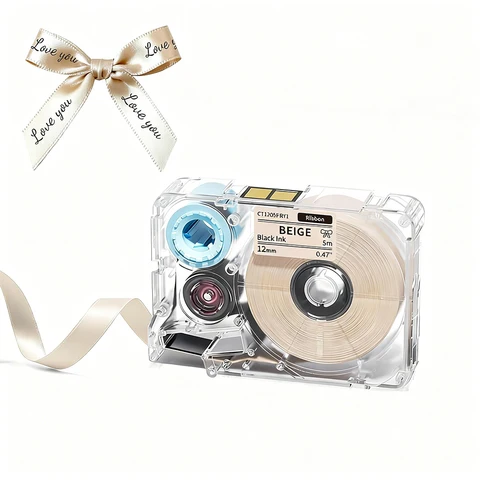 Атласные ленты Phomemo A30/P15 темно-синие с золотым принтом