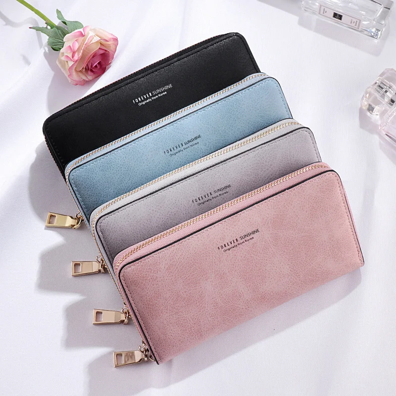 

2023 New Women's Multi-function Wallet Money Bag Lady Long PU Leather Zipper Clutch Bag Wallet Card Holder Female Purse