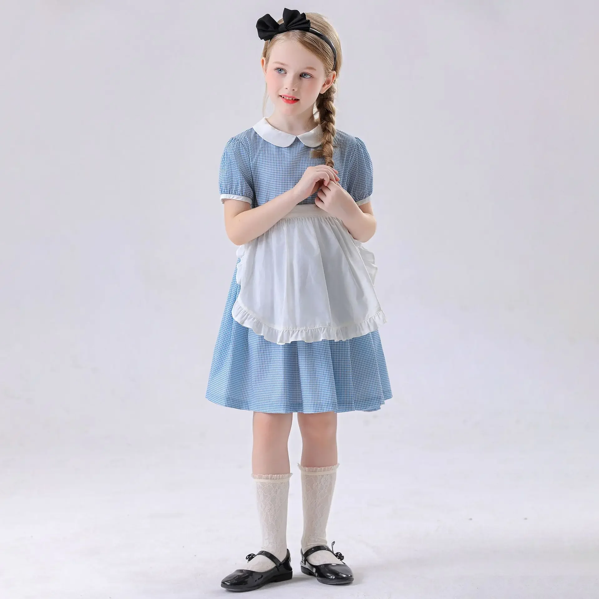 Костюмы горничной для косплея клетчатое платье принцессы на Хэллоуин