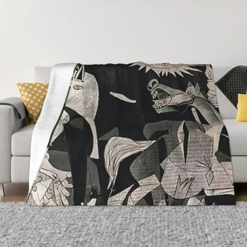 

Одеяла испанские с 3D-принтом Пабло Пикассо Guernica, удобное мягкое Фланелевое покрывало для дивана, домашней кровати