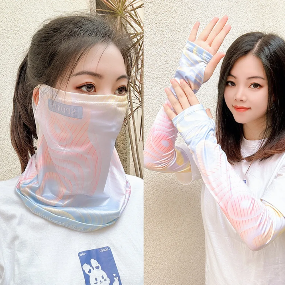 Горячая Распродажа защита шеи Ice Silk маска от солнца UPF50 + воздухопроницаемые