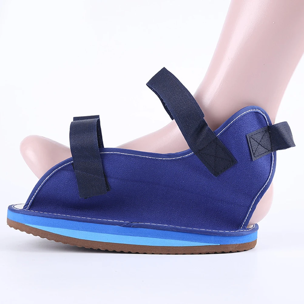 

Foot Fracture Protective Shoes Gypsum Shoes Broken Toe Walking Shoes Fixed Shoe Cover for Woman Man Adult Blue Size L/M/S