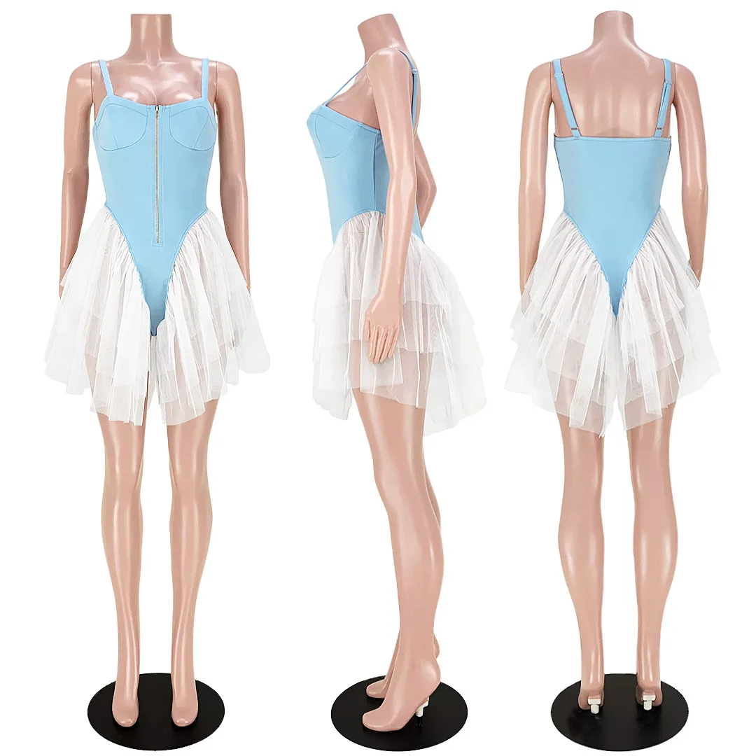 Chiffon Ruffles Women Playsuits Off Shoulder Spaghetti Straps Skinny Romper 2022 Summer Sexy Backless Night Club Party One Piece
