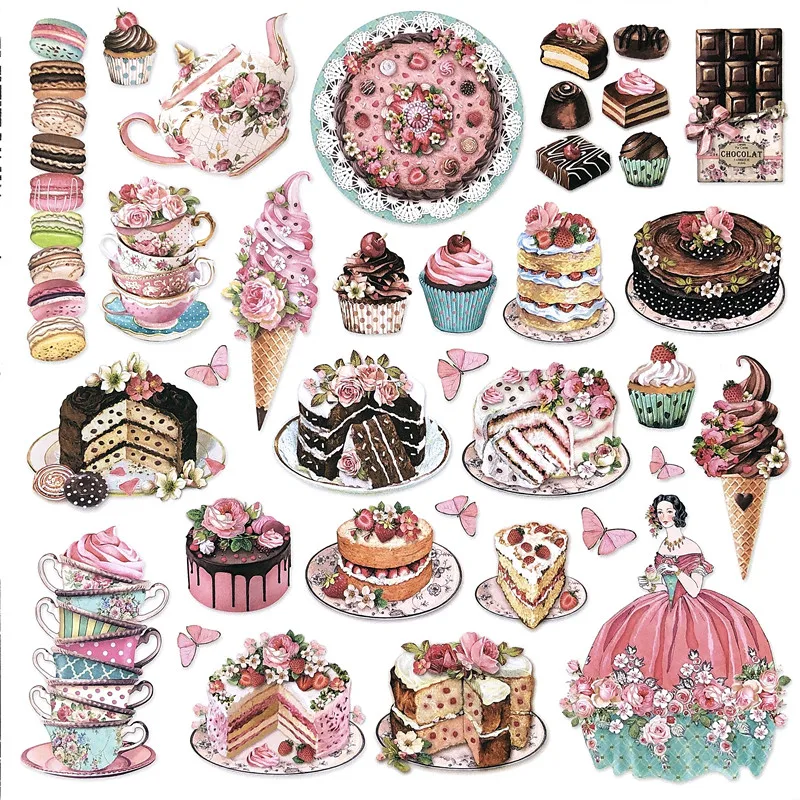 35pcs delicious dessert Stickers Crafts And Scrapbooking stickers kids toys book Decorative sticker DIY Stationery
