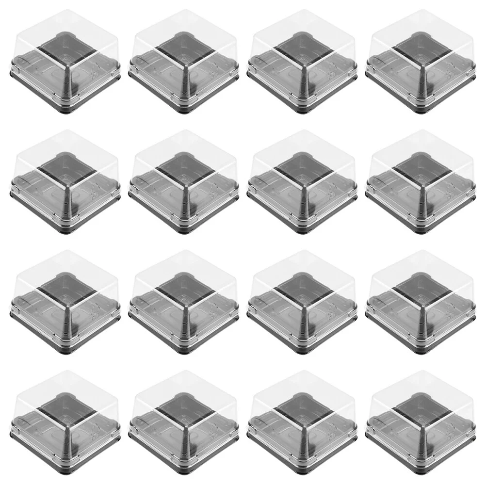 

1 Set 100Pcs Plastic 50g Square Egg-Yolk Puff Packing Box Moon Cake Box