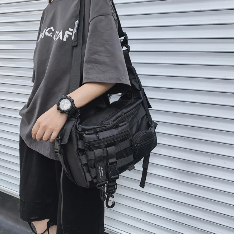 Модные сумки через плечо женские уличные тактические Techwear Y2k сумки-тоут большой