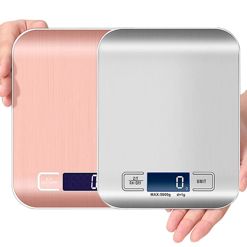

Цифровые кухонные весы 5кг 10кг/1 г из нержавеющей стали LCD электронные пищевые диетические инструменты для измерения почтового баланса весо...