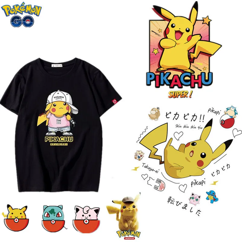 Термонаклейки с покемоном для детской одежды шапки термотрансферные нашивки