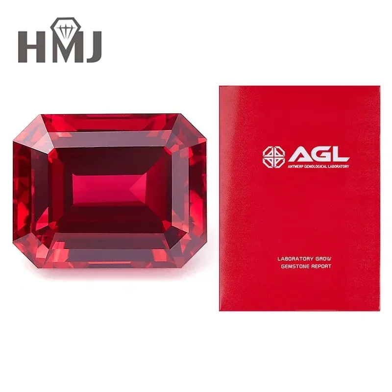 Сертификат HMJ AGL выращенный в лаборатории рубиновый голубь кроваво-красный рубин