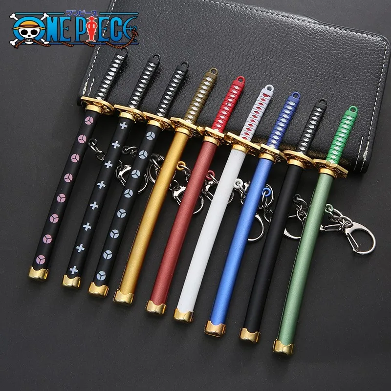 

One Piece Weapon 15cm Samurai Sword Spear Spade Vere Katana Swords Samurai Real Steel Anime Weapons Keychains for Boys Kids Toys