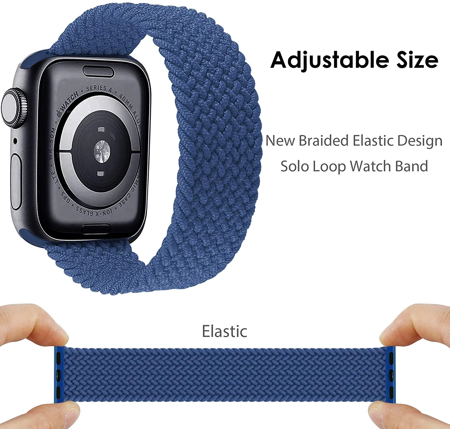 Strap For Apple Watch Band 44mm 40mm 45mm 41mm 42mm 38mm 45 mm Elastic braided solo loop Bracelet iWatch Series 7 se 3 6 8 Ultra