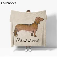 Kawaii Dachshund Sausage Hot Dog Lovely Pet Puppy Children Gift Plaid Throw Blanket Small Big Size Home Sofa Living Room Decor