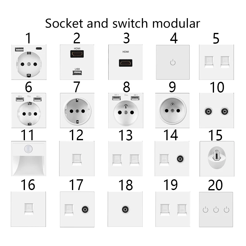 UBARO 258*86 мм стеклянная панель ЕС RJ45 RJ11 TV Type C и Usb 5 В 2100 мА домашняя настенная розетка