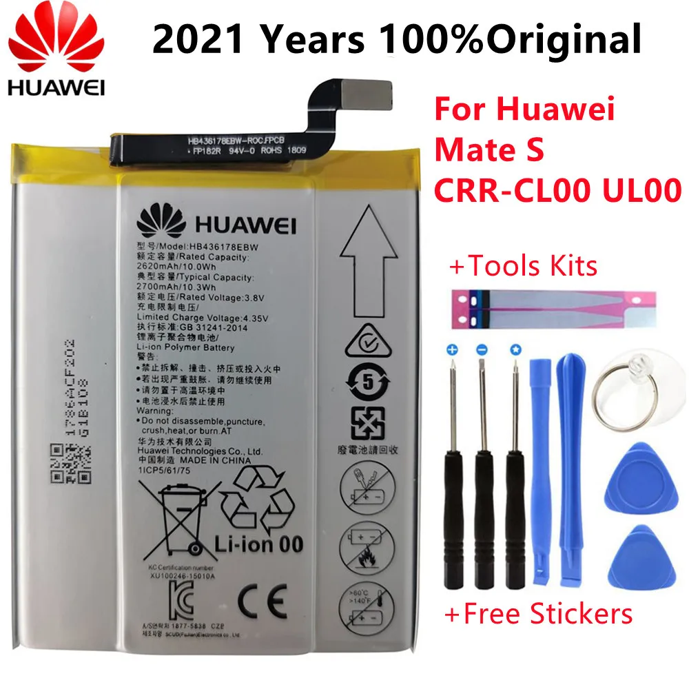 

Hua Wei Original Phone Battery HB436178EBW For Huawei Mate S CRR-CL00 UL00 2700mAh Replacement Batteries Free Tools