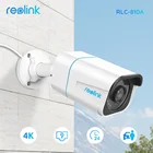 Умная ip-камера Reolink 4K 8MP PoE, наружная инфракрасная камера ночного видения, с RLC-810A обнаружения человекатранспортного средства