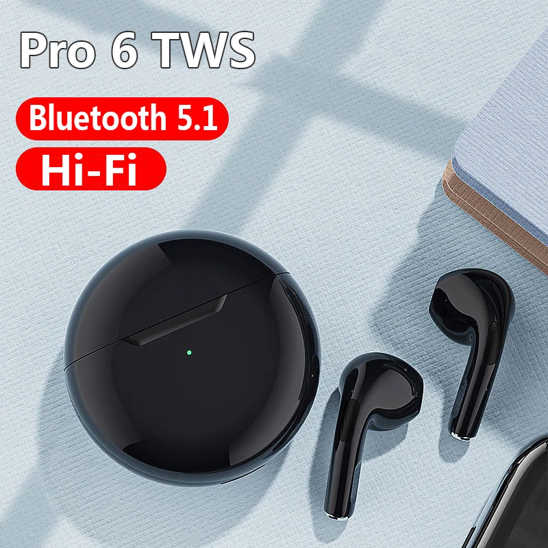 Наушники Mini Air Pro 6 TWS настоящие беспроводные наушники гарнитура с шумоподавлением