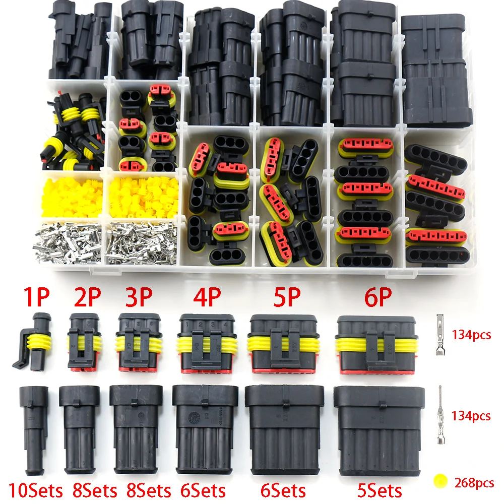 

Waterproof Connectors Kit Automotive Wire Quick Connector Electrical In Car Wiring Auto Seal Socket 1 2 3 4 5 6 Pin Plug Kit Way