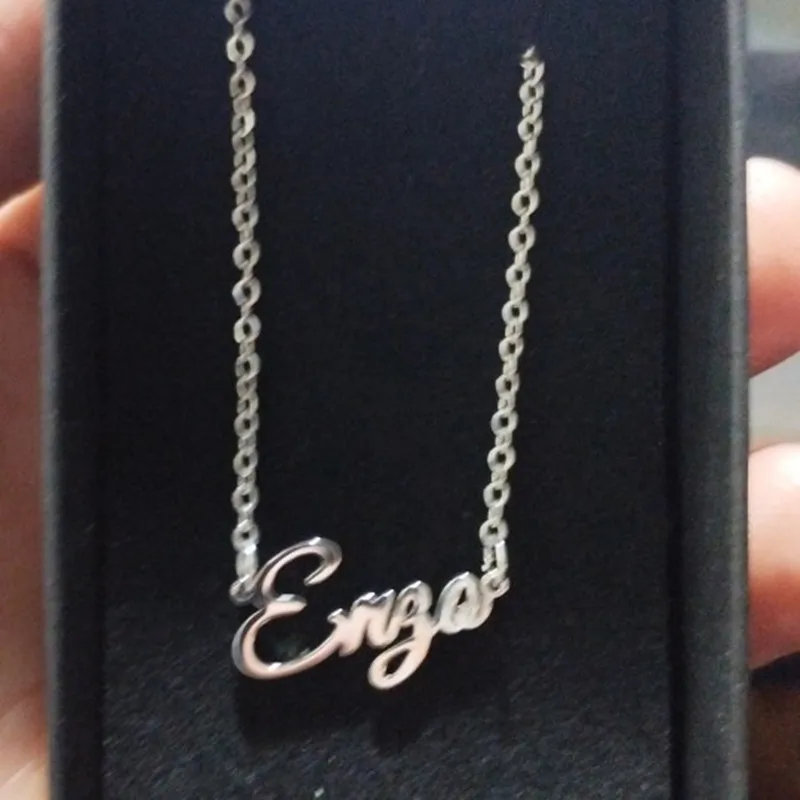 Ожерелья из нержавеющей стали с надписью имя пары на заказ подвески до ключиц