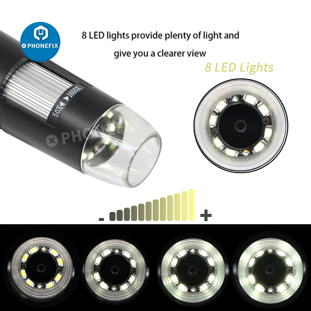 1000X /1600X светодиодный USB цифровой микроскоп портативный электронный эндоскоп