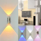 Современная светодиодсветодиодный двойная настенная лампа, алюминиевый коридор, лампа для гостиной, спальни, настенный светильник KTV, бара, декоративная настенная лампа