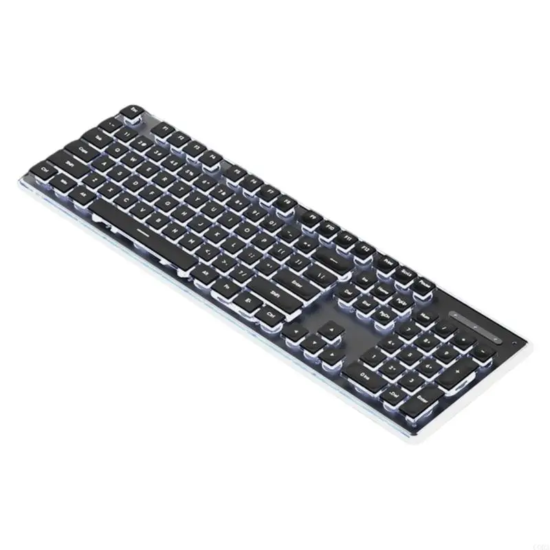 Фото CORA 104Key USB-шнур клавиатуры бесшумные механические RGB с подсветкой IPX4 водонепроницаемый пылезащитный для ноутбуков №2