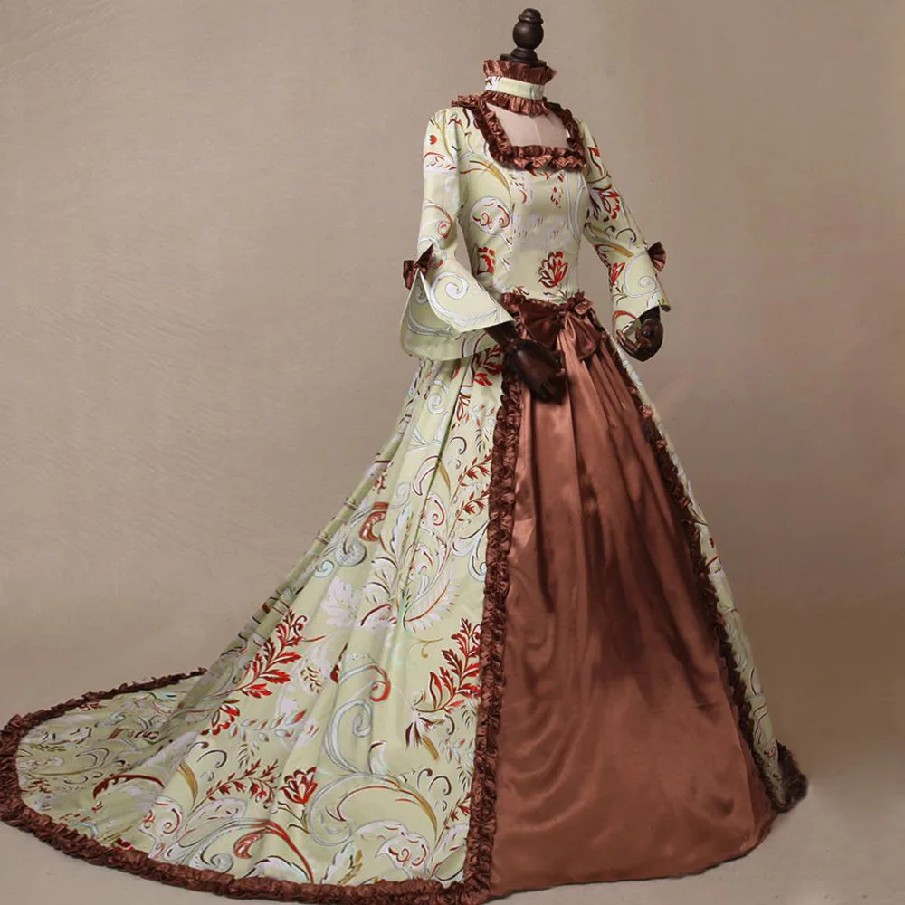 

2023 New Model2020 Long Sleeved Printed Style Palace Evening Dress with Large Flared Sleeves